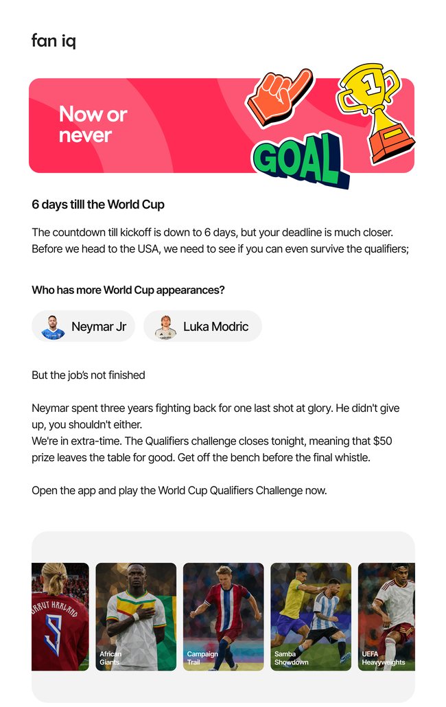 Now or never deadline email