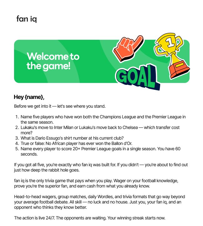 Welcome email