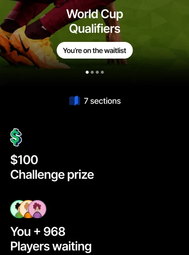 Challenge page after joining the waitlist
